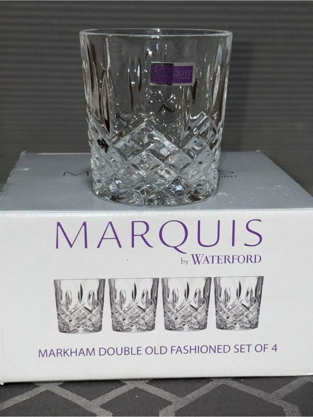 MARQUIS BY WATERFORD MARKHAM DOUBLE OLD FASHIONED GLASSES 10 oz SET OF 4 NEW